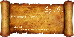 Szuromi Imre névjegykártya
