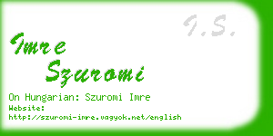 imre szuromi business card